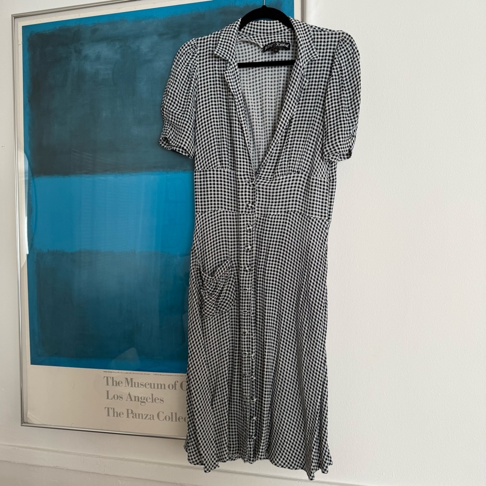 Vintage Betsey Johnson Rare Gingham Cup of Coffee Dress